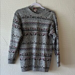 Grace Gray and Red Crewneck Sweater